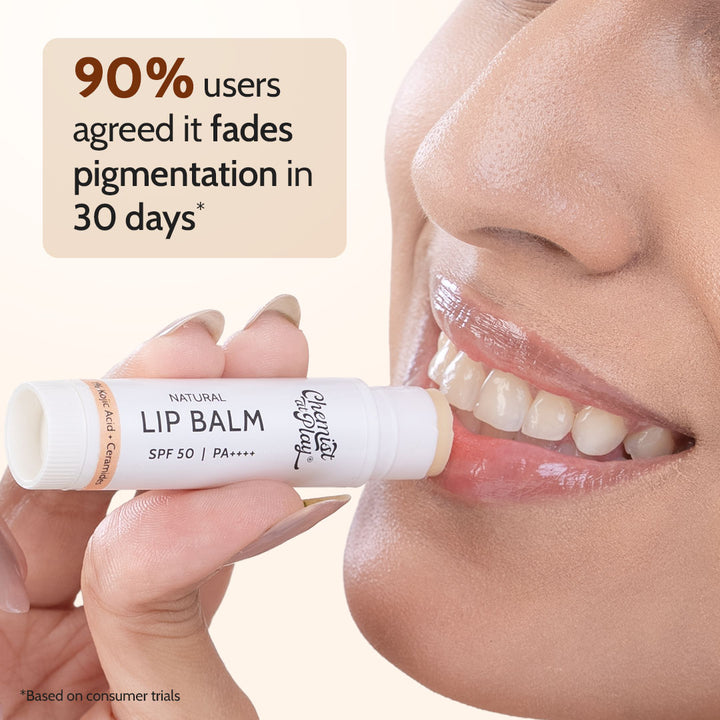 Natural Lip Balm for Chapped & Pigmented Lips | SPF 50 PA++++ & Kojic Acid | 4.5 gm