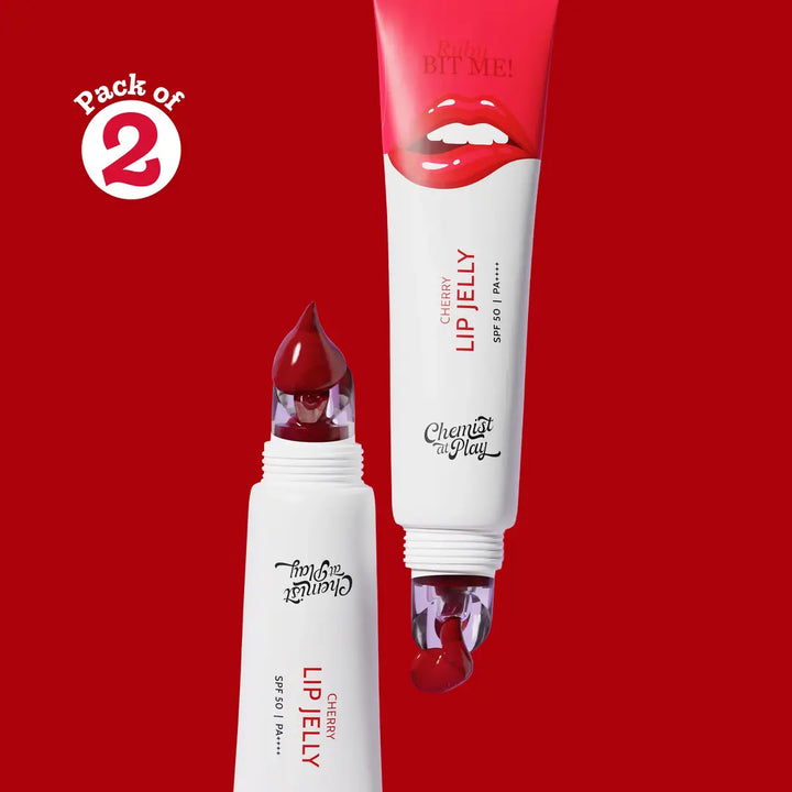 Ceramides + 2% Kojic Acid Tinted Lip Balm (Cherry) | SPF 50 PA++++ | 10 gm | Pack of 2