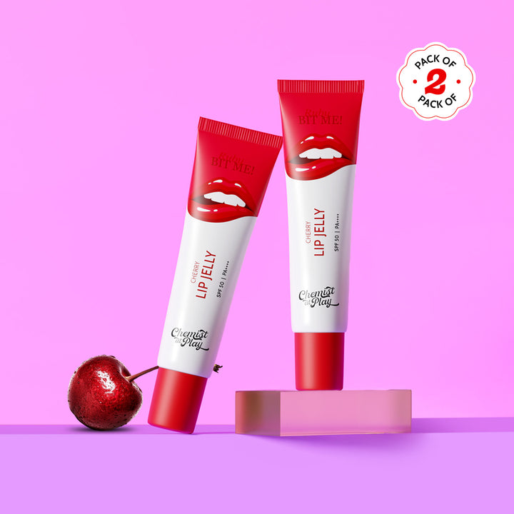 Ceramides + 2% Kojic Acid Tinted Lip Balm (Cherry) | SPF 50 PA++++ | 10 gm | Pack of 2