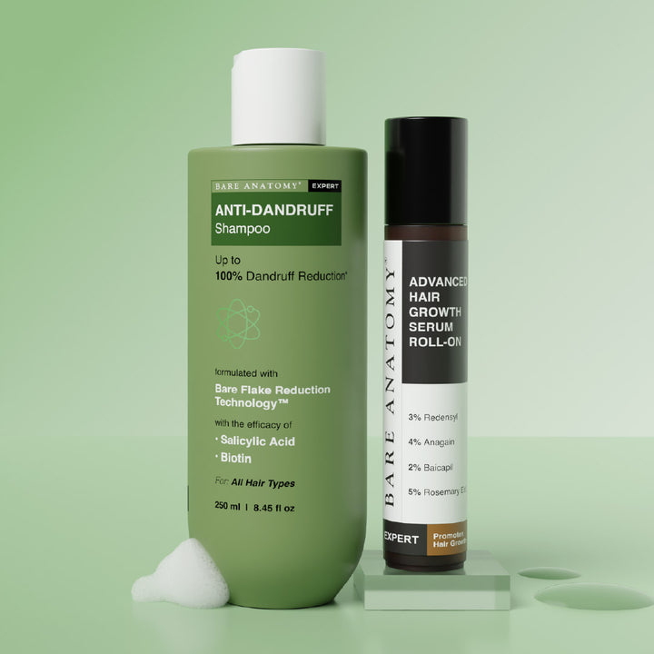 Clear Scalp Growth Pack (Hair Growth Serum Roll On - 25 ml | Anti-Dandruff Shampoo - 250 ml)