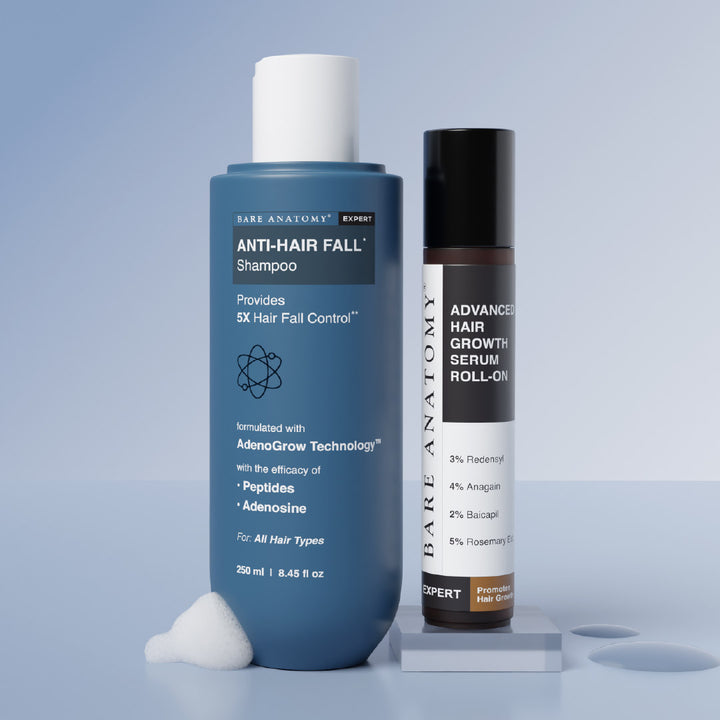 Hair Growth & Strength Combo (Hair Growth Serum Roll On - 25 ml | Anti-Hairfall Shampoo - 250 ml)