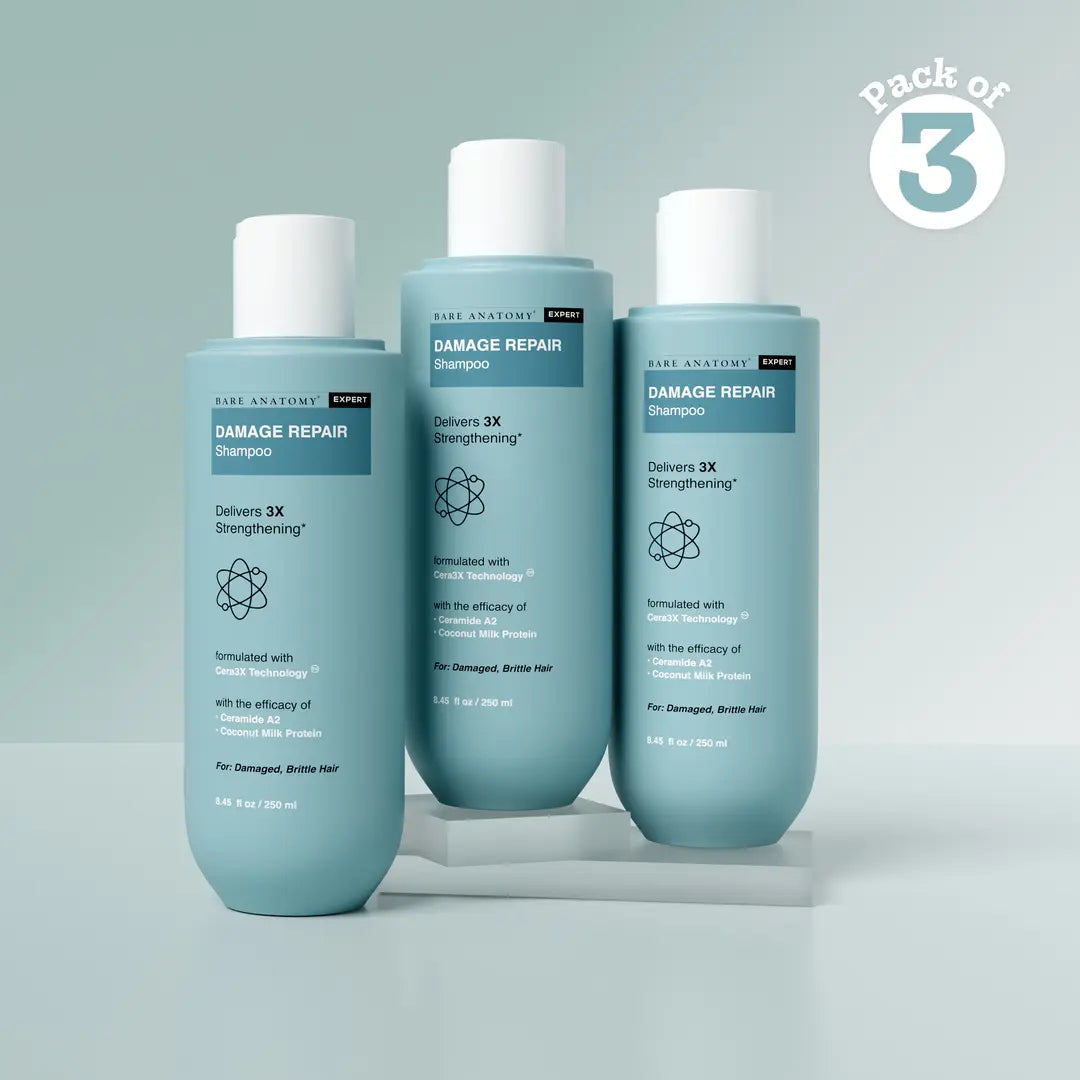 Damage Repair Shampoo for Dry & Brittle Hair | 10X Hair Strengthening- 250 ml | Pack of 3