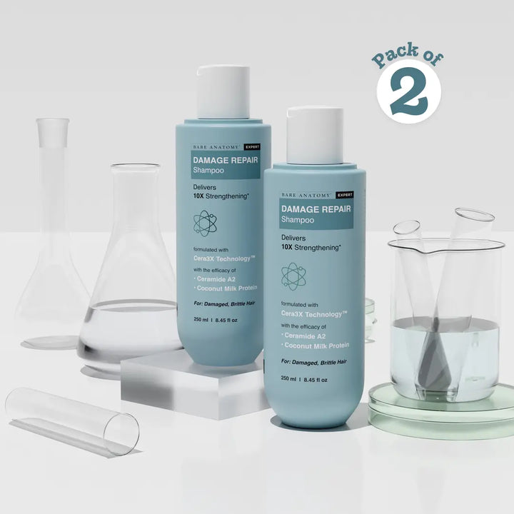 Damage Repair Shampoo for Dry & Brittle Hair | 10X Hair Strengthening- 250 ml | Pack of 2