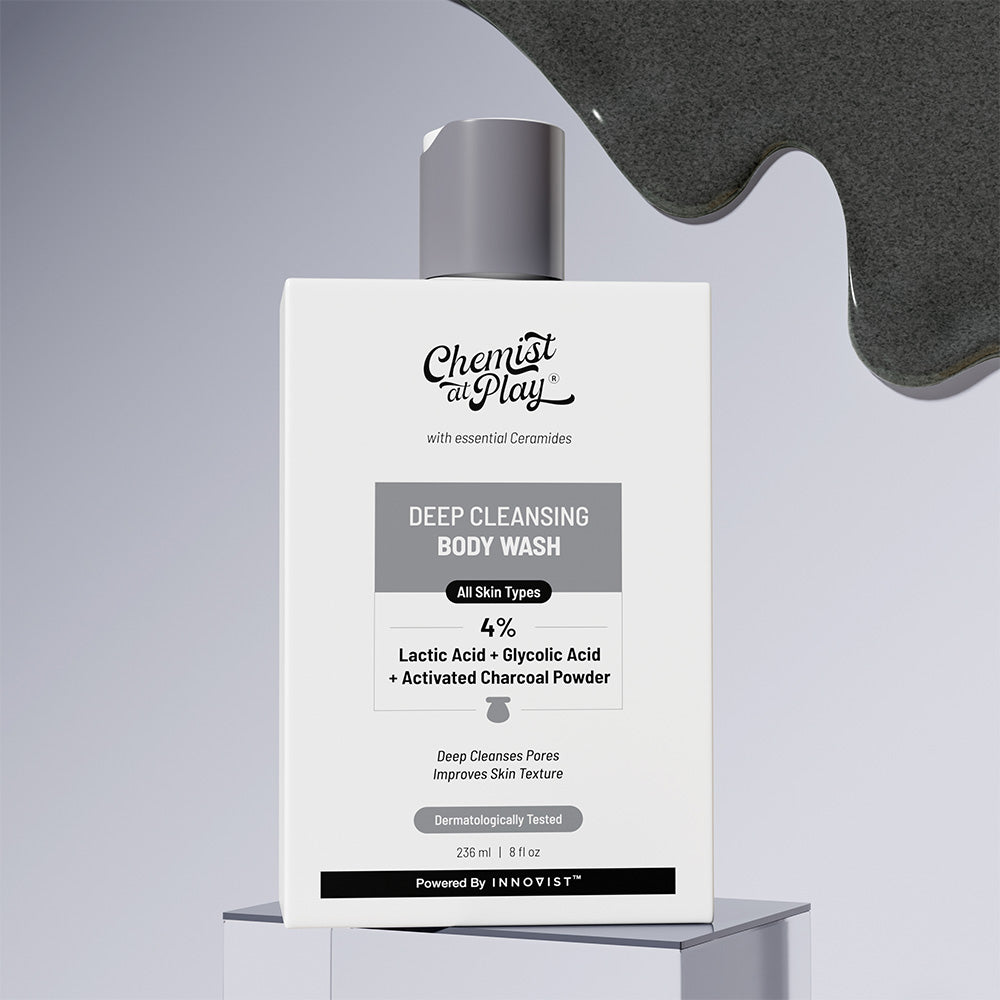 Deep Cleansing Body Wash with Activated Charcoal, Lactic & Glycolic Acid - 236ml
