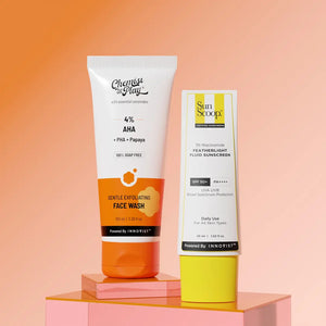 Gentle Exfoliating Face Wash (100 ml) + 3% Niacinamide Featherlight Fluid Sunscreen (45 ml) Combo