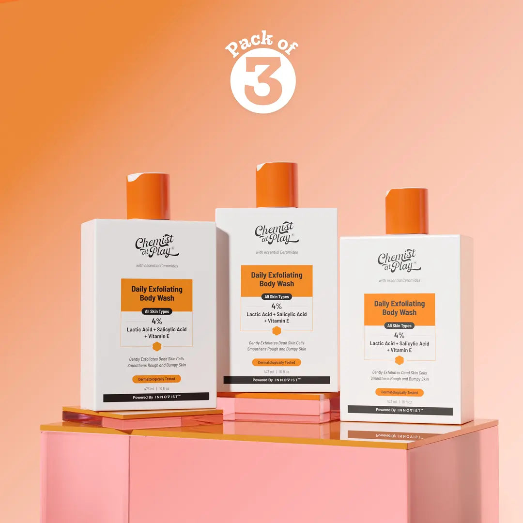 Exfoliating Body Wash with Lactic Acid & Salicylic Acid - 473 ml | Pack of 3