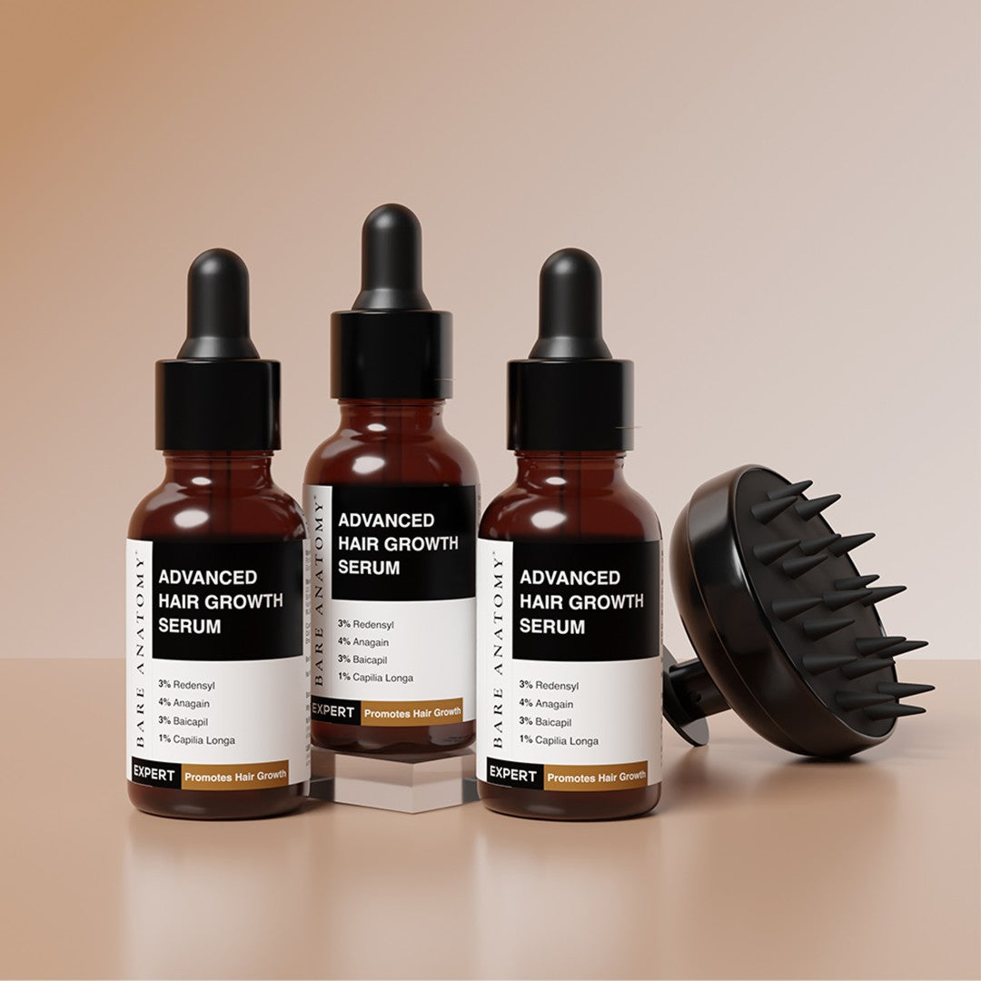 Hair Growth Serum (Pack of 3) & Scalp Massager Hair Growth Combo