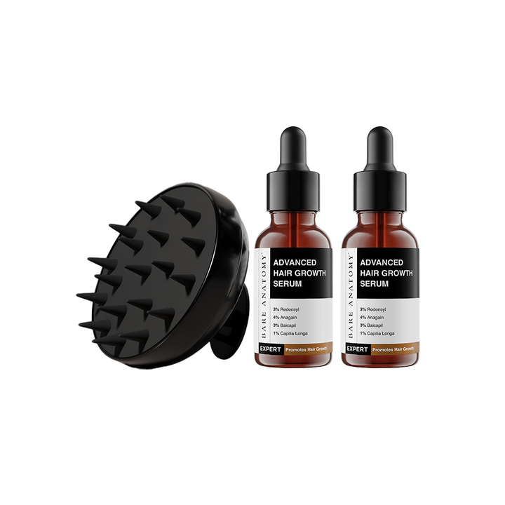 Hair Growth Serum (Pack of 2) & Scalp Massager Hair Growth Combo