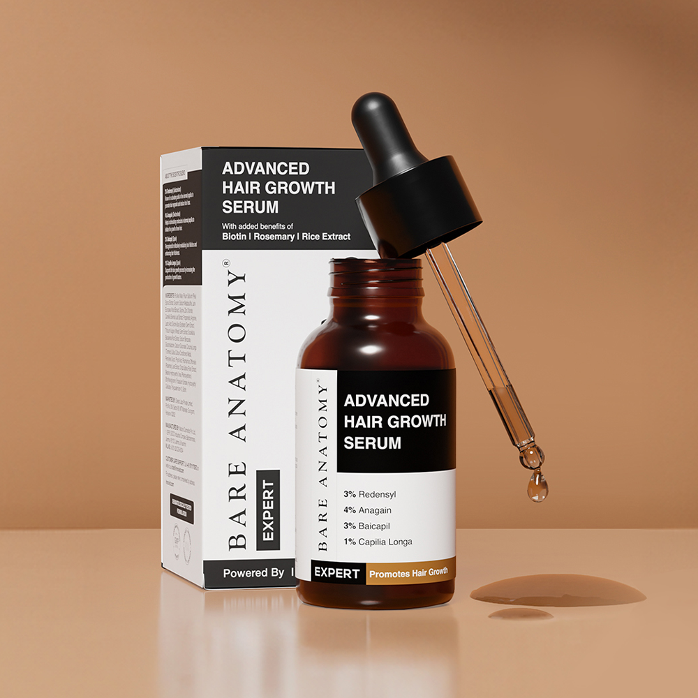 Advanced hair growth serum featuring natural ingredients, promoting 214% new hair growth in 10 days with a lightweight, non-greasy formula.