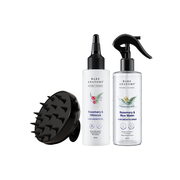 Rosemary Hair Oil, Hair Spray & Scalp Massager Combo