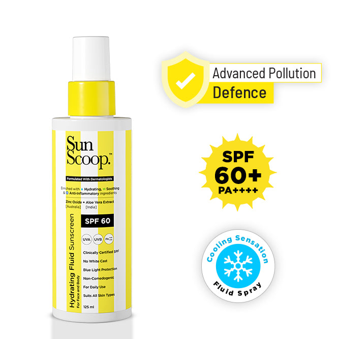 Hydrating Fluid Sunscreen for Face & Body | SPF 60 PA++++| In-Vitro Tested - 125ml
