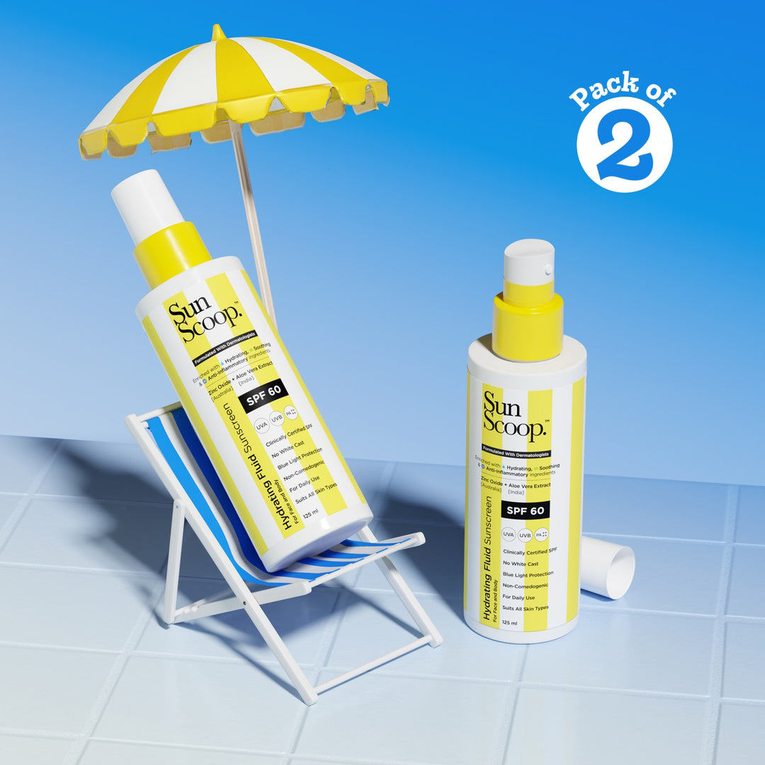 Hydrating Fluid Sunscreen for Face and Body | SPF 60, PA++++ | 125 ml | Pack of 2