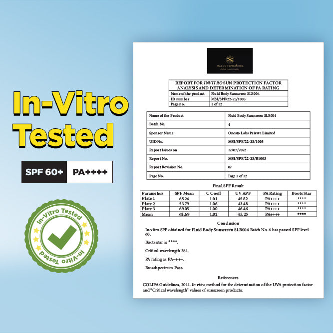 Hydrating Fluid Sunscreen for Face & Body | SPF 60 PA++++| In-Vitro Tested - 125ml