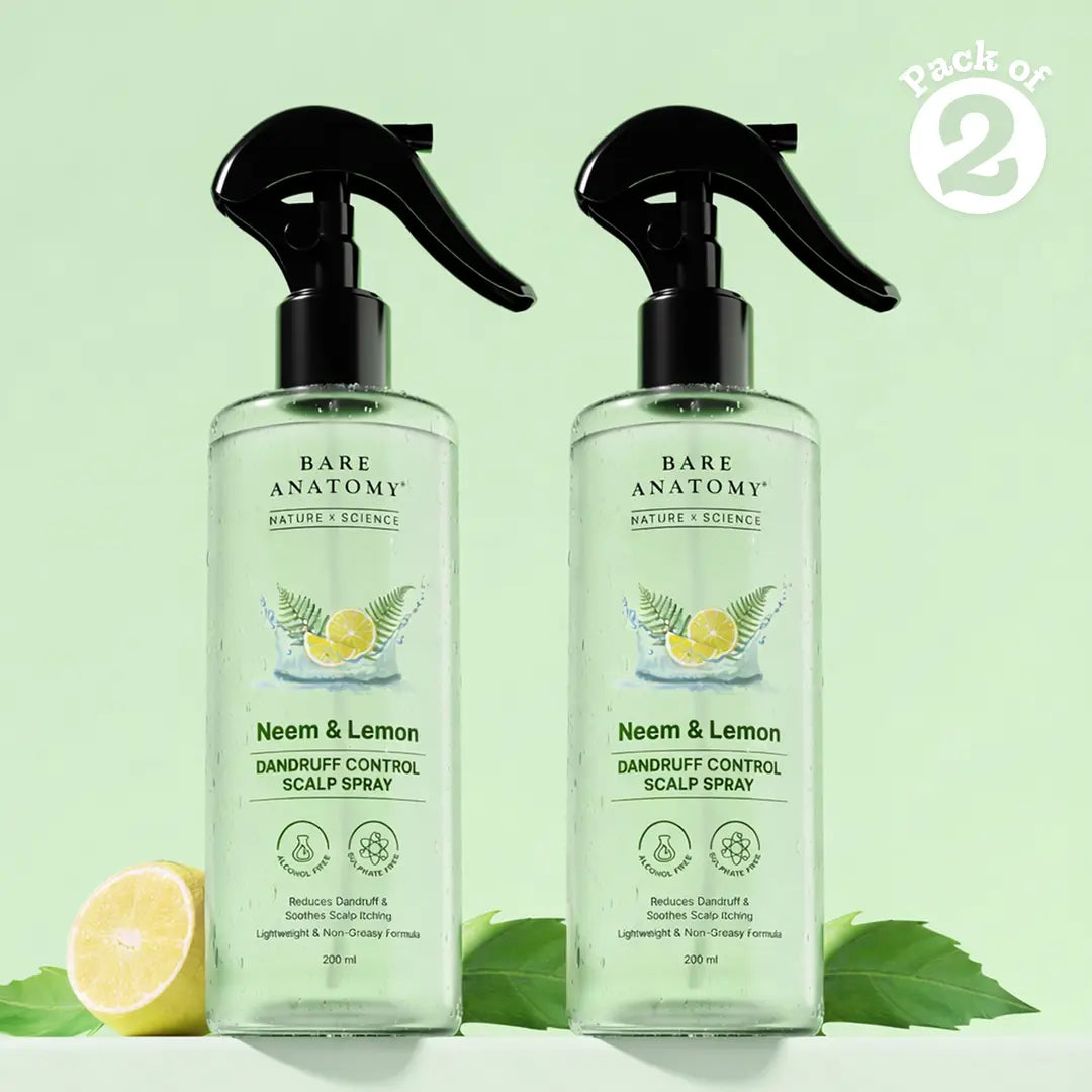 Neem & Lemon Dandruff Control Scalp Spray - 200 ml | Pack of 2
