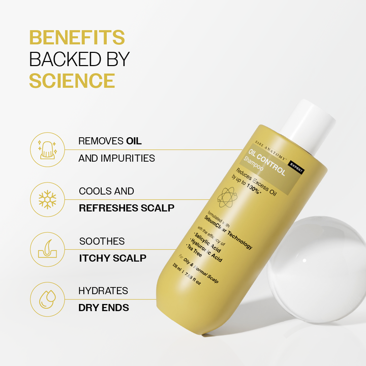 Oil Control Shampoo with Salicylic Acid, Hyaluronic Acid, & Tea Tree