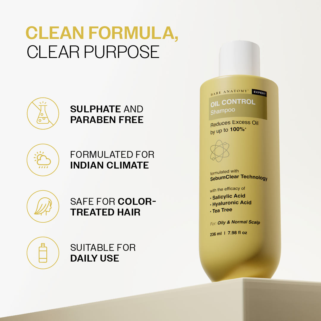 Oil Control Shampoo with Salicylic Acid, Hyaluronic Acid, & Tea Tree