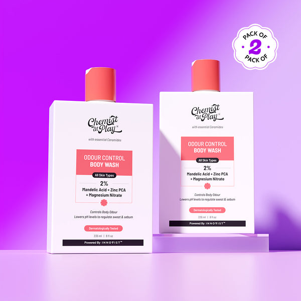 2% Mandelic Acid Odour Control Body Wash for Long Lasting Freshness - 236 ml | Pack of 2