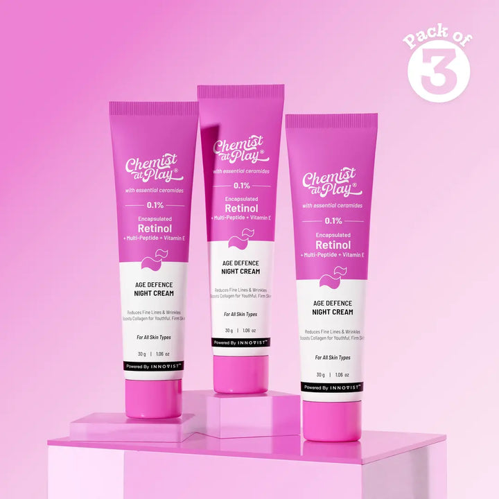 0.1% Retinol Night Cream - 30 gm | Pack of 3