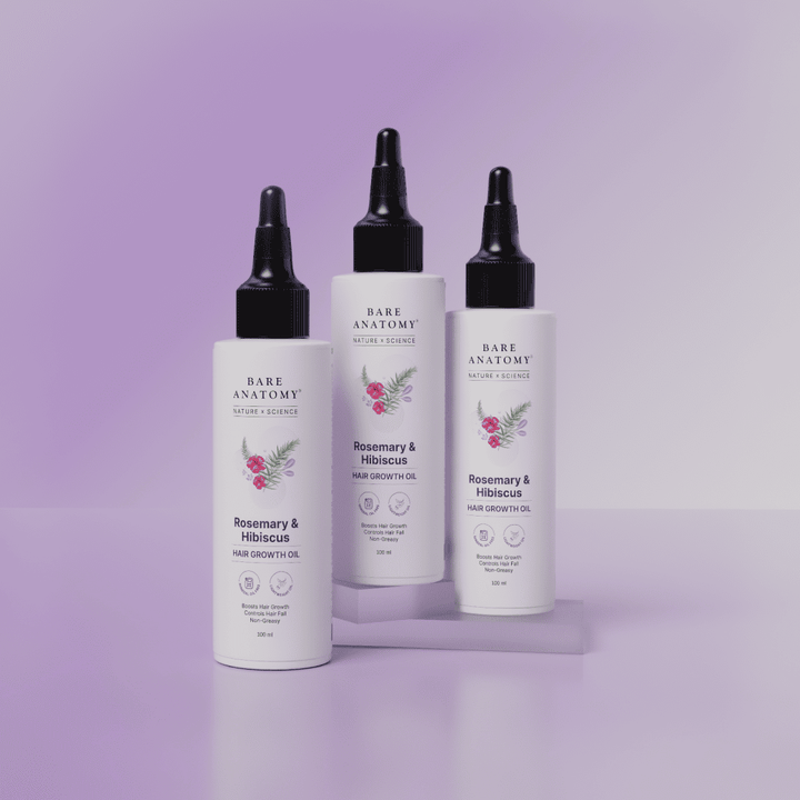 Rosemary & Hibiscus Hair Growth Oil With Redensyl, Biotin, Bhringraj & Aloe Vera - 100 ml | Pack of 3