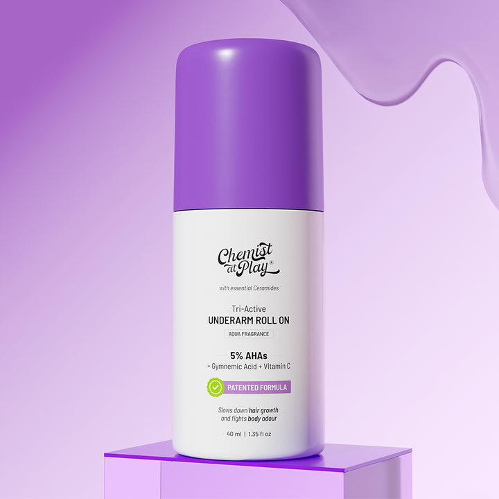 Tri-Active Underarm Roll On for Hair Growth Reduction (Aqua) - 40 ml