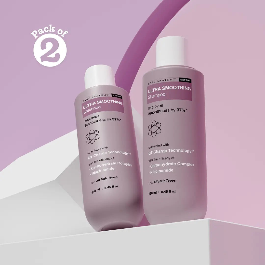 Ultra Smoothing Shampoo with Niacinamide & Aloe Vera Extract for Dry & Frizzy Hair - 250 ml | Pack of 2