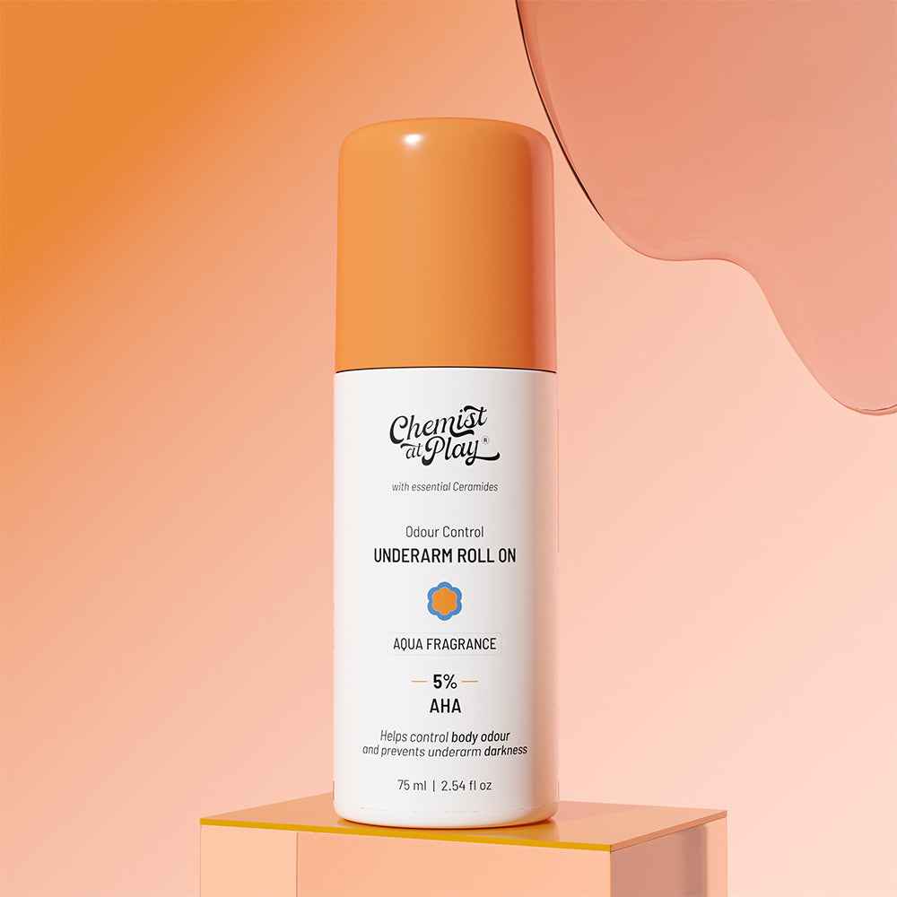 5% AHA Underarm Roll-On with Lactic Acid for Odour Control (Aqua) - 75 ml