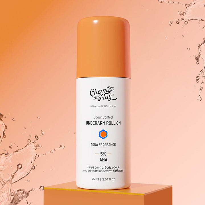5% AHA Underarm Roll-On with Lactic Acid for Odour Control (Aqua) - 75 ml