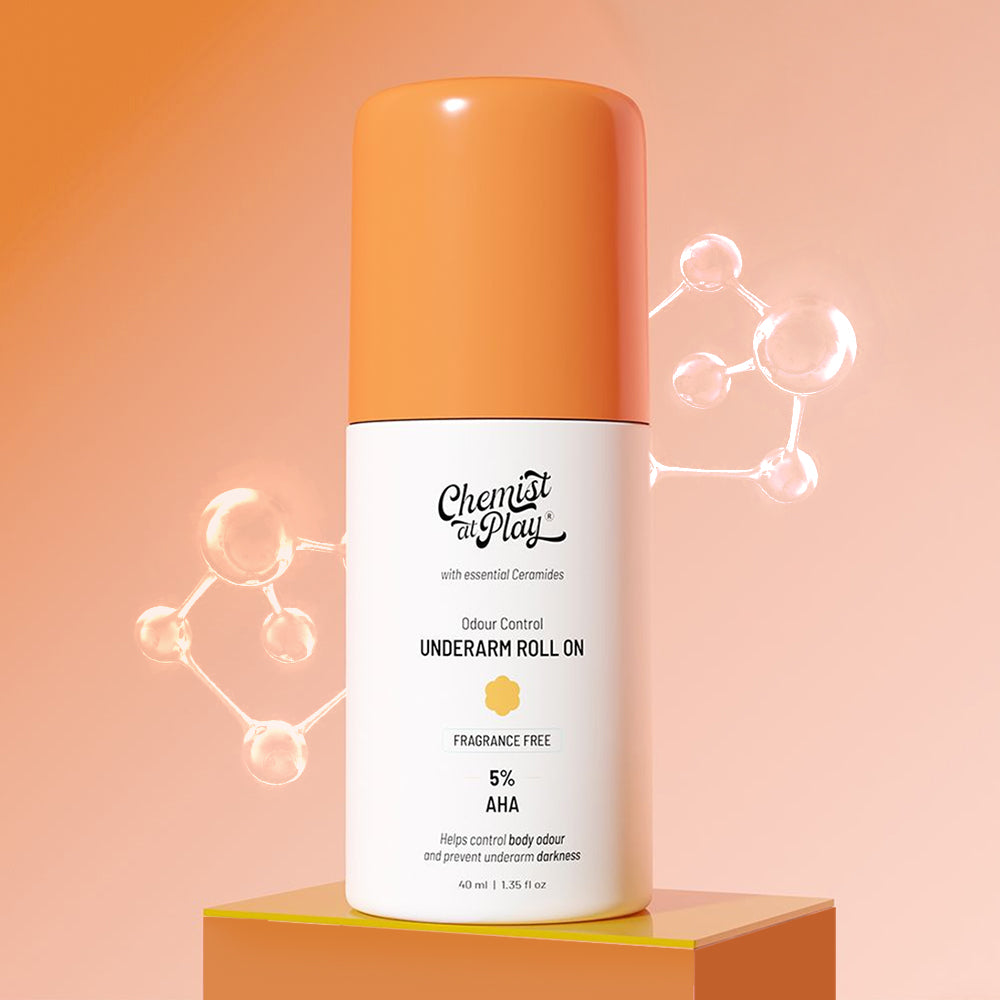 5% AHA Underarm Roll-On with Lactic Acid for Odour Control (Fragrance Free) - 40 ml