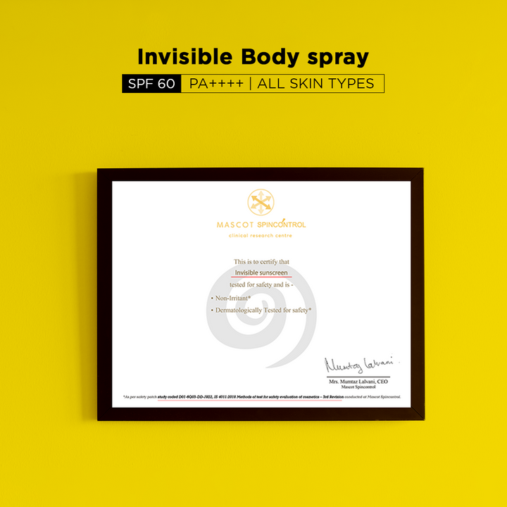 Invisible Sunscreen Spray for Body | SPF 60, PA++++  (125ml)