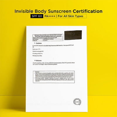 Invisible Body Sunscreen Certification