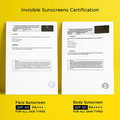Invisible Sunscreens Certification